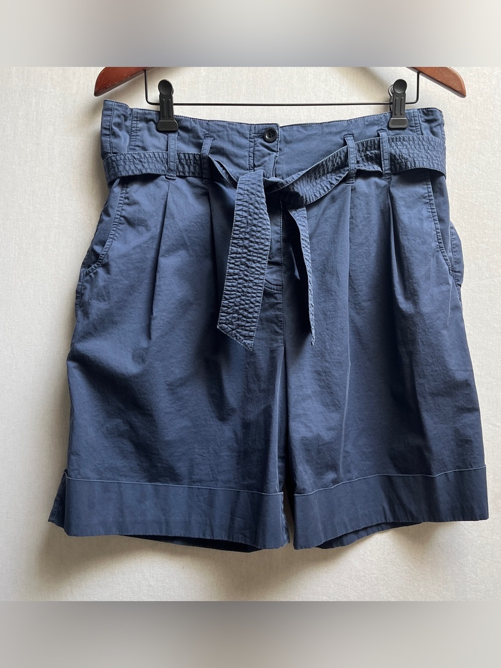 Raffaello Rossi Lillit Navy High Rise Belted Shorts Sz 10